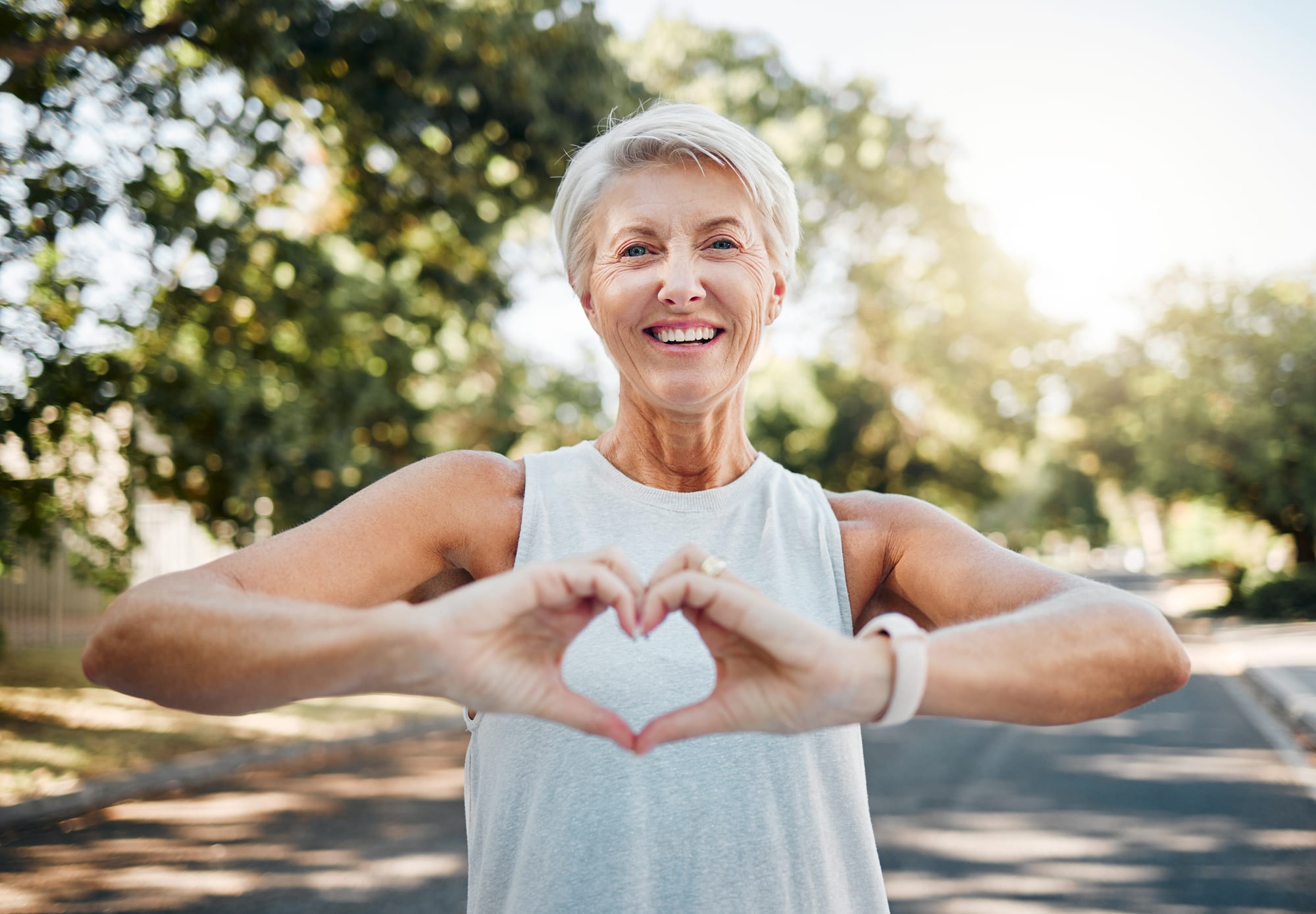 Woman making a heart